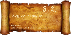 Bergida Klaudia névjegykártya